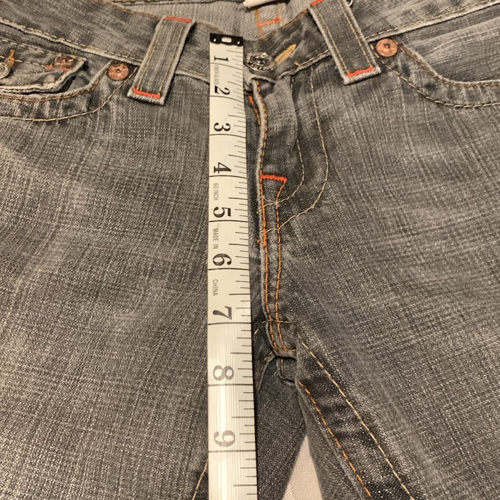 True Religion Jeans Grey orange stitching women’s Size 28 - Picture 9 of 11